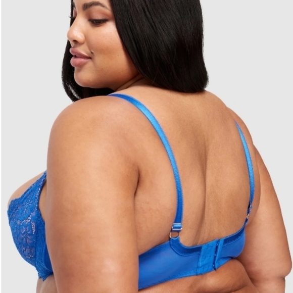 Sandie Royal Blue Lace Open Cup Shelf Bra Size 34E (DD) - Picture 2 of 6